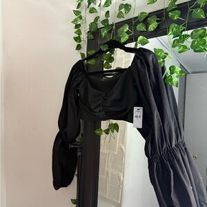 Express Black Crop Top